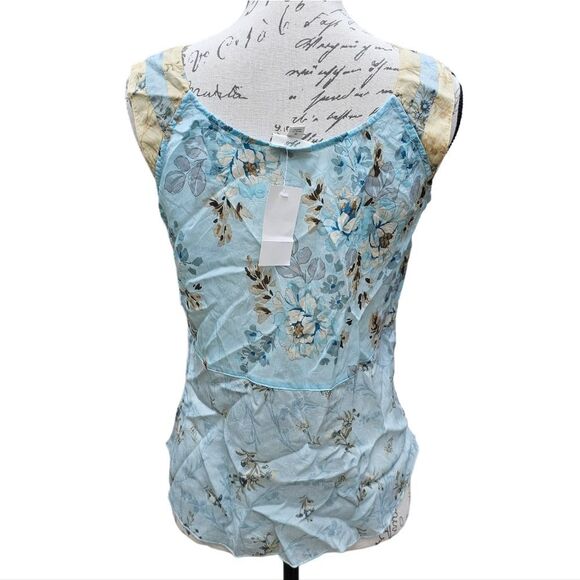 J.‎ Jill NWT Whimsical Sleeveless Light Blue Floral Semi Sheer Blouse Top Small - Picture 3 of 8